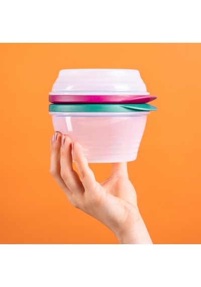 Tupperware Düet Kaplar 240 ML ve 500 ML Deniz Mavisi  -Mor