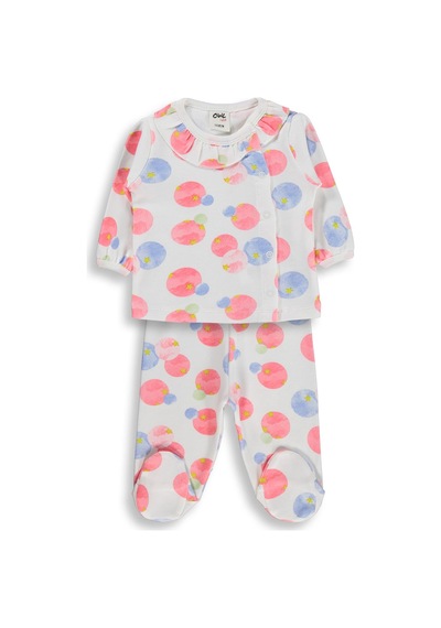 Civil Baby Suluboya Yıldız Emp Bandanalı 1-9 Ay Pijama Takımı - Ekru