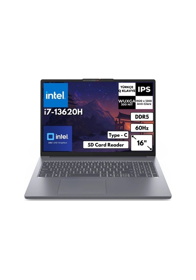 Lenovo Ideapad Slim 3 16IRH10 83K2001VTRAT15 i7-13620H 24 GB 4 TB SSD 16" Dos Dizüstü Bilgisayar
