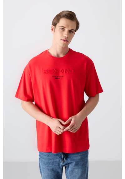Tommy Life Fiesta Pamuklu Kalın Yumuşak Dokulu Oversize Fit Baskılı Erkek T-shirt - 88328 Kirmizi Tommy Life Fiesta Pamuklu Kalın Yumuşak Dokulu Oversize Fit Baskılı Erkek T-shirt - 88328 Kirmizi