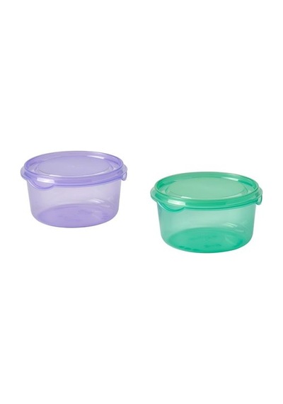 Ikea Pruta Plastik Saklama Kabı Seti, Lila-yeşil, 0,3 Lt, 2 Parça