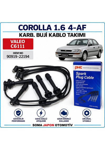 Corolla 1.6 4af Karbüratörlü Buji Kablo Takımı 90919-22194 C6111