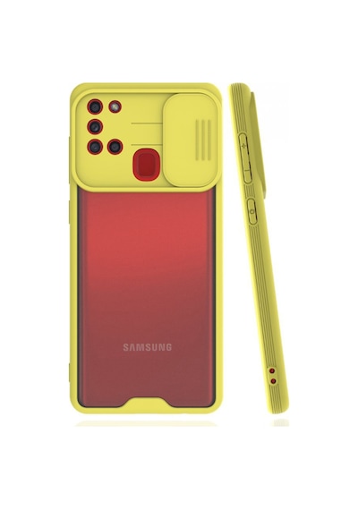 Nettech Samsung Galaxy A21s Uyumlu Platin Kamera Kızaklı Arka