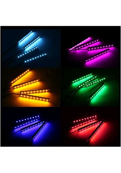 Araç Içi Ayak Altı Led Aydınlatma Rgb 9Led Kumandalı (533586207)