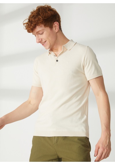 Fred Mello Polo Yaka Slim Fit Taş Erkek Kazak Fm23s07mastone