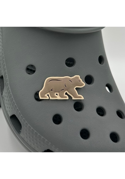 Crocs Terlik Süsü Ve Aksesuarı , Çanta Süsü Jibbitz 3d Yürüyüşteki Ayı 02 Görsel Logo Aksesuar Vizon-kahve