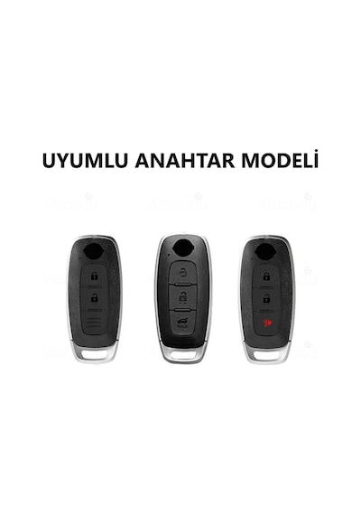 Nissan Trail Juke Qashqai Silikon Anahtar Kılıfı Kırmızı Beyaz Yeni Kasa