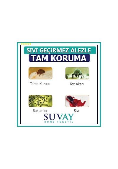 Suvay Micro Su Sıvı Geçirmez Alez Tek Ve Çift Kişilik Alez