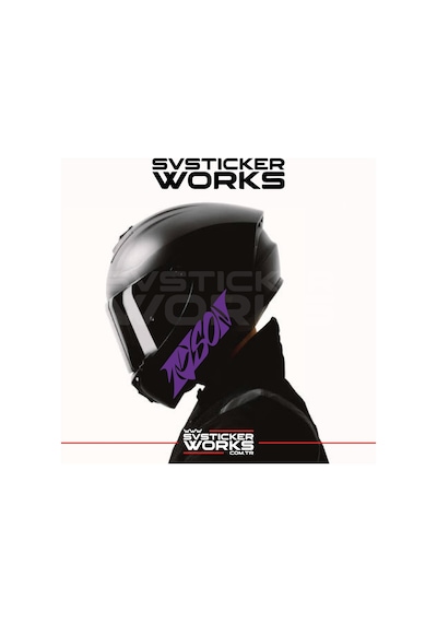 Tyson Yazılı Kask Sticker Tüm Kasklar Uyumlu Tek Yön 1 Adet Mor