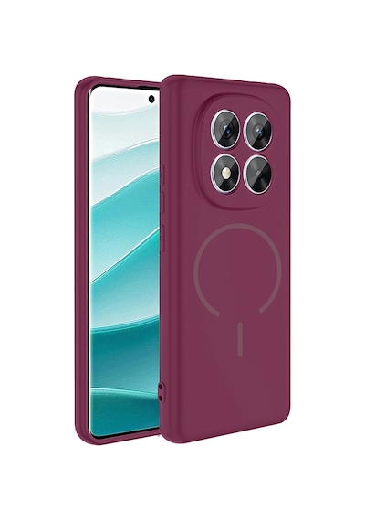 Xiaomi Redmi Note 14 Pro 5g Kılıf Magsafe Destekli Kamera Korumalı Yumuşak Silikon Pazarplus Mürdüm