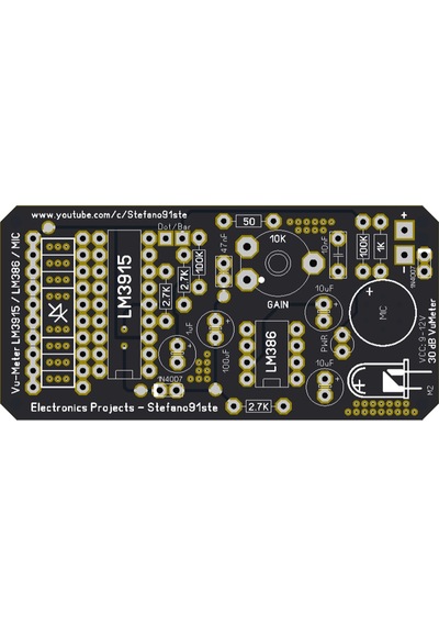 Led Vu-Metre Mikrofonlu Vu-Meter Devresi Lm3915 - Lm386