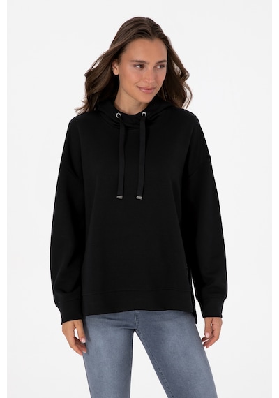 U.S. Polo Assn. Kadın Siyah Modal Karışımlı Kapüşonlu Sweatshirt 50313561-VR046