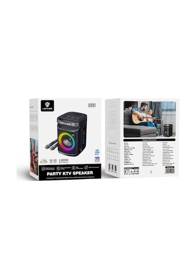 Lenyes S881 Su Geçirmez Mikrofonlu Çoklu Giriş RGB Işıklı TWS Karaoke FM Bluetooth Hoparlör