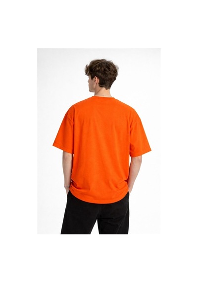 Alemdarshop Mn - Bear Baskılı Oversize Tişört Turuncu