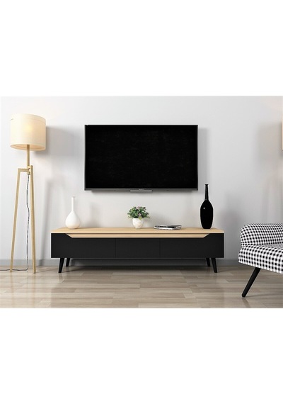 Flora Mass Dekoratif Tv Ünitesi 150 Cm Meşe-siyah