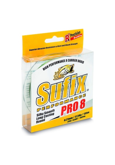 Sufix Performance Pro8 Ip Olta Misinası, Lo Vis Yeşil, 0.10 Mm 6.5 Kg 275 M