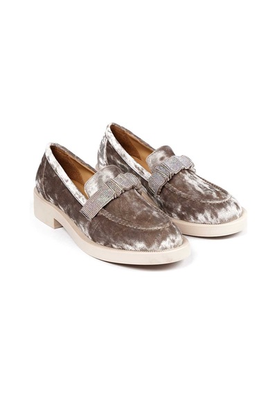 Bestello Taşlı Termoplastik Loafer 281-9038 Kadın Ayakkabı Gri