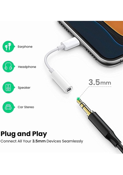 Apple Uyumlu iPhone  Lightning Telefon Kulaklık Çevirici Aux Dönüştürücü Aparat Kulaklık Jack Adaptörü Aux Dönüştürücü