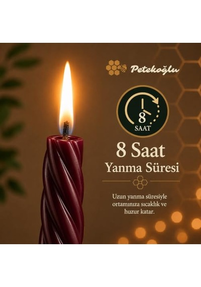Bordo Balmumu Mum 2 Adet 27.5 Cm Kalın Burgulu Şamdan Mumu Dekoratif Noel Ve Yılbaşı Mumu Diğer
