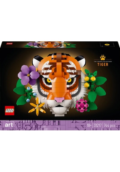 LEGO® Art Fauna Koleksiyonu – Kaplan 31217 - Yetişkinler için Çiçekli Dekoratif Model Yapım Seti (744 Parça)