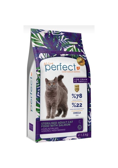 Perfect Az Tahıllı Kısırlaştırılmış Somonlu Yetişkin Kedi Maması 1500 G