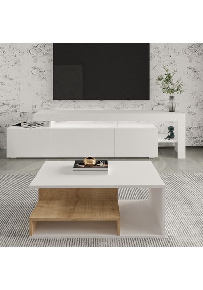 İnarch Dizayn Beliz Led Işıklı Tv Sehpası Ve Vera Orta Sehpa Set - Oturma Odası Modern Takım Beyaz - Safirmeşe İnarch Dizayn Beliz Led Işıklı Tv Sehpası Ve Vera Orta Sehpa Set - Oturma Odası Modern Takım Beyaz - Safirmeşe