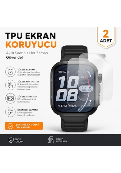 Huawei Watch Fit 5 Pro Ekran Koruyucu Tpu Şeffaf Film 2 Adet
