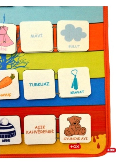 Tox Renkleri Öğreniyorum Keçe Cırtlı Duvar Panosu . Eğitici Oyunc