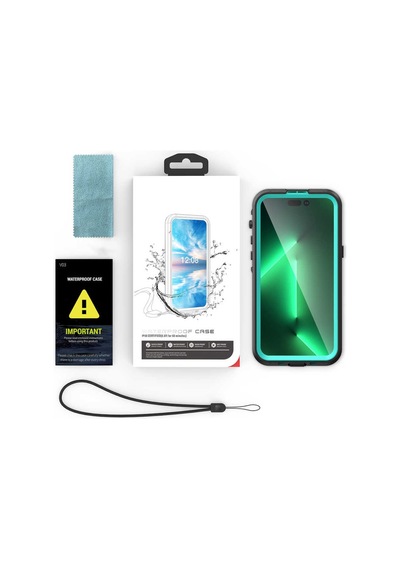 Apple Uyumlu iPhone 14 Pro Max Kılıf 1-1 Su Geçirmez Kılıf Siyah