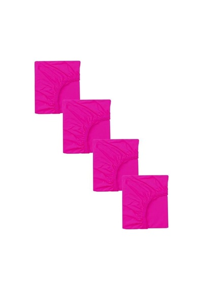 4 Adet 65 X 95 + 10 Cm Anne Yanı Lastikli Penye Kumaş Bebek Çarşafı-fuşya