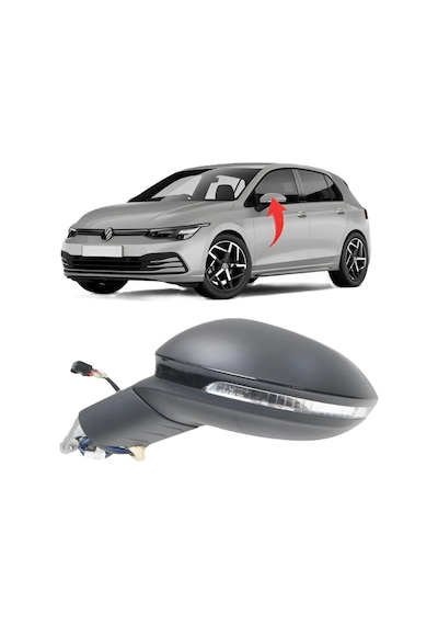Vw Golf 8 2020-2024 Sol Ayna Katlanır+aydınlatma+adaptif 15 Pin 5h1857507ag