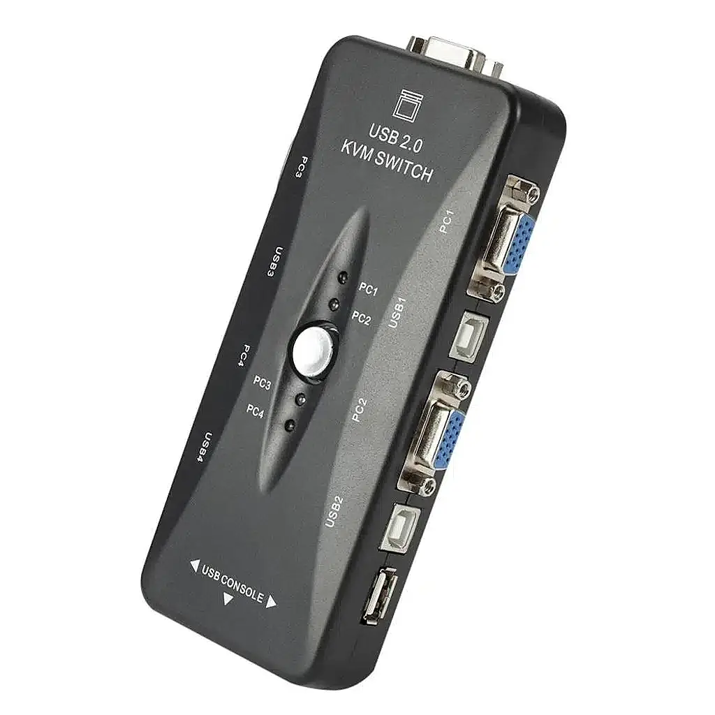Molix Mx-2742 4 Port Usb 2.0 Manuel Kvm Switch - 4 Bilgisayar İçin Vga, Klavye Ve Mouse Paylaştırıcı