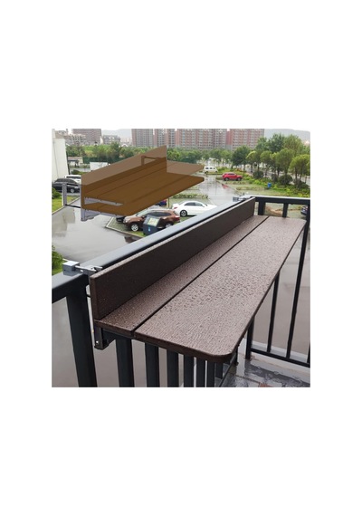 Tr Ayarlanabilir Dış Mekan Katlanır Balkon Korkuluk Masası, Kompakt Veranda Bar Masası, Dayanıklı Kompozit Üst, Genel