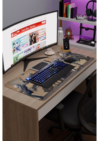 Half Life Kaymaz Dikişli Kauçuk Oyuncu Mousepad V4 - 90x40 Xxl Gaming Mouse Pad Fare Altlığı