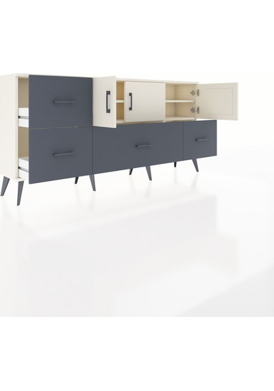 Arges Konsol 4 Raflı 4 Çekmeceli 3 Kapaklı 176x30x83 Aytaşı-aytaşı/antrasit Aytaşı/antrasit Arges Konsol 4 Raflı 4 Çekmeceli 3 Kapaklı 176x30x83 Aytaşı-aytaşı/antrasit Aytaşı/antrasit
