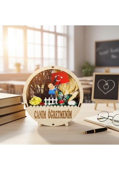 Premium Ofis Dekoru Dekoratif Obje Hatıra Eşyası Yuvarlak Saksı Teraryum - Öğretmenler Günü Hediyesi Çok Renkli