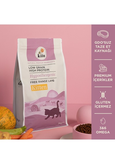 Kito Doğal Besi Kuzu Etli Yavru Kedi Maması 2 KG