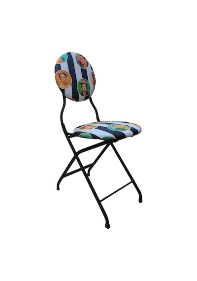 Katlanabilir Frida Desenli Metal Sandalye