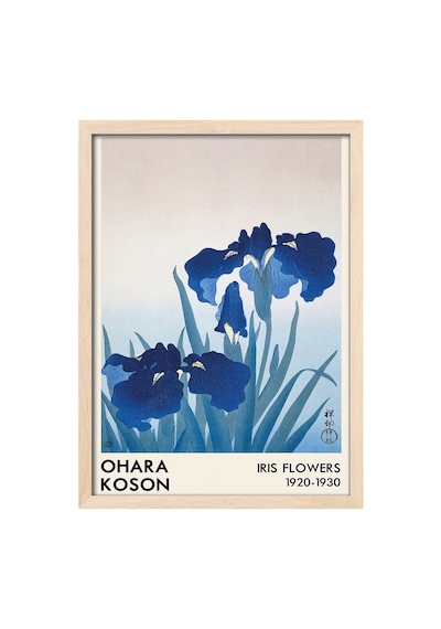 Ohara Koson Doğal Ahşap Çerçeveli Poster, Dekoratif Sanatsal Duvar Tablosu
