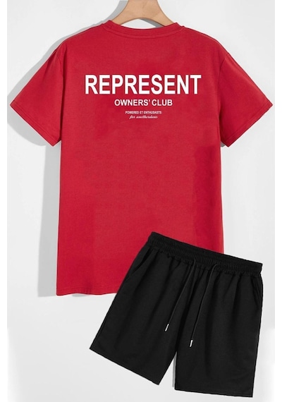 Uyguntarz Represent Şort T-shirt Eşofman Takımı Kırmızı