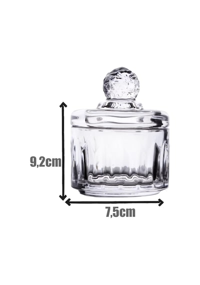 Deconox Lüx Kristal Mini Cam Şekerlik & Cam Lokumluk, Kesme Cam Lüx Şekerlik 7.5cm 9.2cm - 06644 Genel