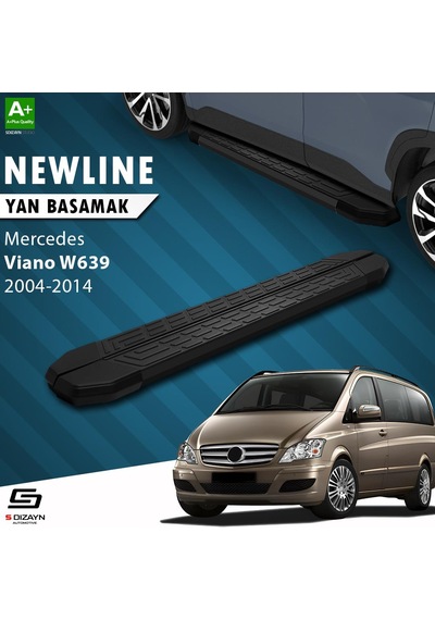 S-dizayn Mercedes Viano W639 Uzun Şase Newline Siyah Yan Basamak 253 Cm 2004-2014 A+ Kalite