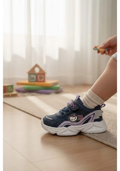 Enoch Hello Kitty Karakter Figürlü Ve Kanat Detaylı Kız Çocuk Spor Ayakkabı Lacivert - Lila Enoch Hello Kitty Karakter Figürlü Ve Kanat Detaylı Kız Çocuk Spor Ayakkabı Lacivert - Lila