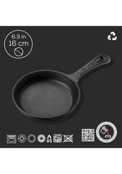 Döküm Mini Yuvarlak Saplı Çap 16 Tava Çok Renkli
