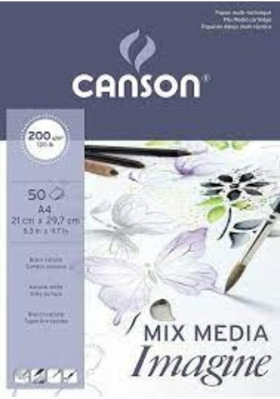 Canson Blok Mix Media Imagine A4 200 G 50