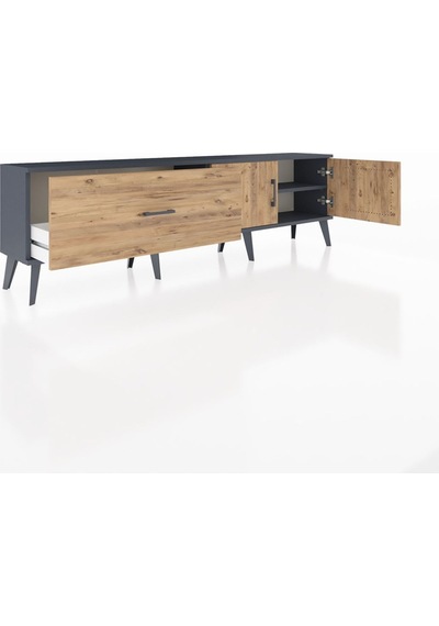 Arges Tv Ünitesi Tek Raflı Tek Çekmeceli 2 Kapaklı 176x30x51 Antrasit-çam/çam Atlas Çam/atlas Çam Arges Tv Ünitesi Tek Raflı Tek Çekmeceli 2 Kapaklı 176x30x51 Antrasit-çam/çam Atlas Çam/atlas Çam