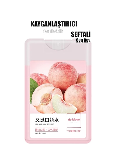 - Şeftali Aromalı Su Bazlı Kayganlaştırıcı - 20ml - Oral Ve Anal Uyumlu Sprey - Nefes Tazeler