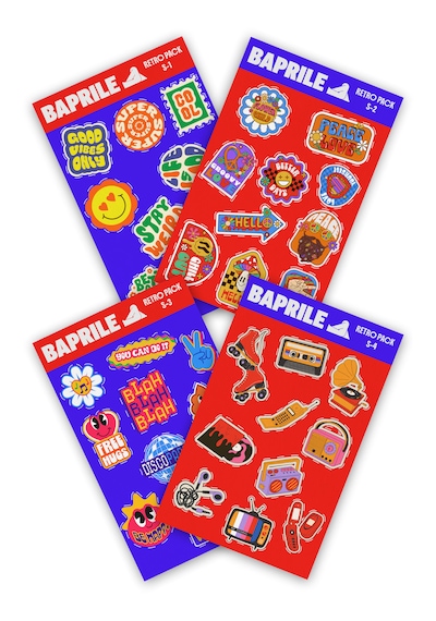 Retro Y2k 90 Lar Pozitif Sticker Paketi 4 Sayfa 41 Parça Etiket Seti Çok Renkli