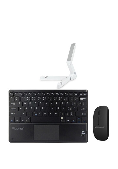 Microcase Tcl Nxtpaper 14 İnch Tablet İçin Tablet Bluetooth Touchpad Klavye 28 Cm Tr Sticker + Mouse + Stand - Al2757 Tablet Tutucu
