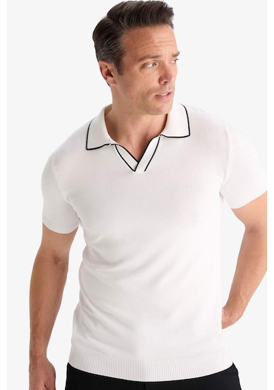 DeFacto Modern Fit Polo Yaka Kısa Kollu Triko Tişört C4984AX25SMWT32